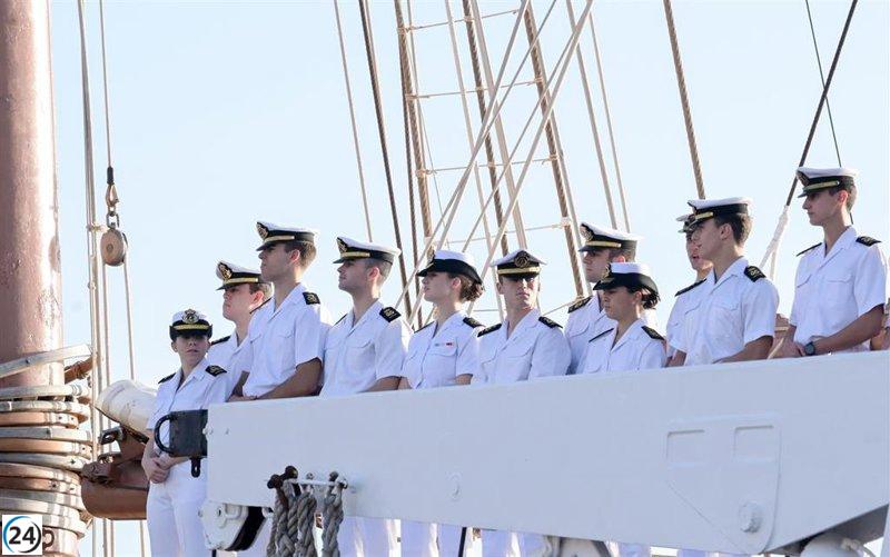 La princesa Leonor llega a Tenerife en el 'Elcano' con una tripulación de casi 250 personas para entrenamiento y maniobras hasta julio.