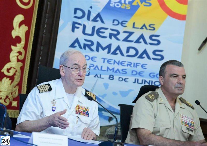 Más de 3.000 militares participan en la celebración del Día de las Fuerzas Armadas en Tenerife, encabezada por la Monarquía.