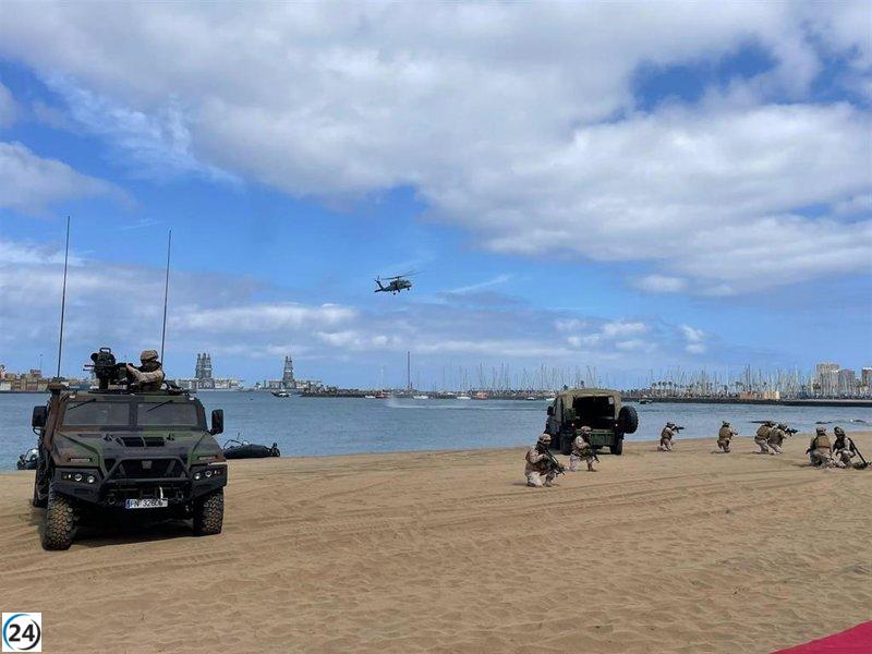Las Fuerzas Armadas muestran su potencial en Las Palmas de Gran Canaria con la presencia del Rey.