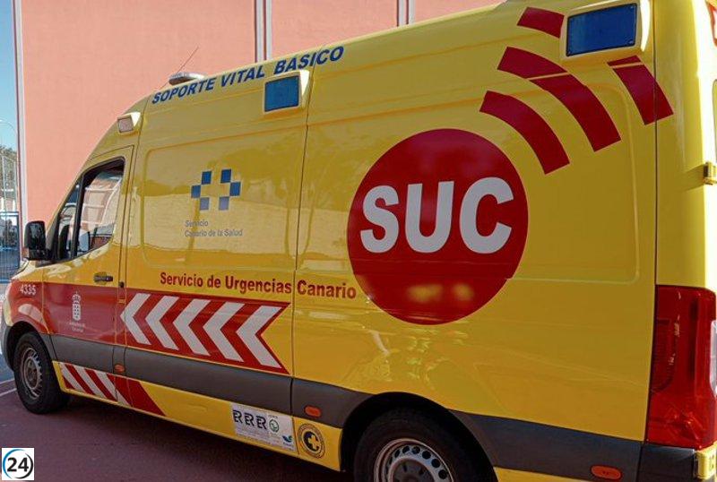 Niño de 7 años y su abuela resultan heridos al caer un poste eléctrico en Firgas, Gran Canaria.