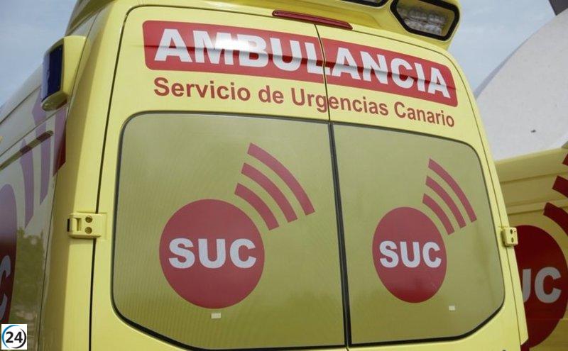Un motociclista se lesiona tras un accidente en Las Palmas de Gran Canaria.
