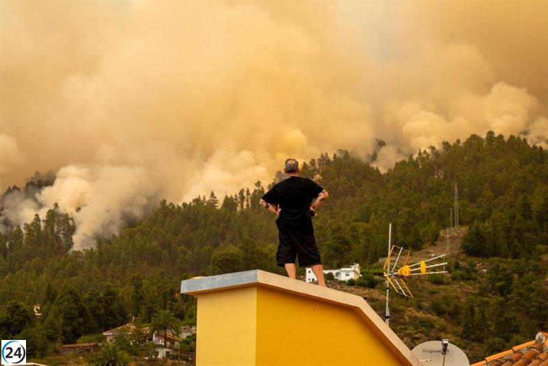 Continúan las evacuaciones por el incendio de La Palma mientras se previene su expansión hacia el norte.