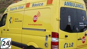 Motorista herido de gravedad tras caer en la carretera de Los Palmitos en Gran Canaria.