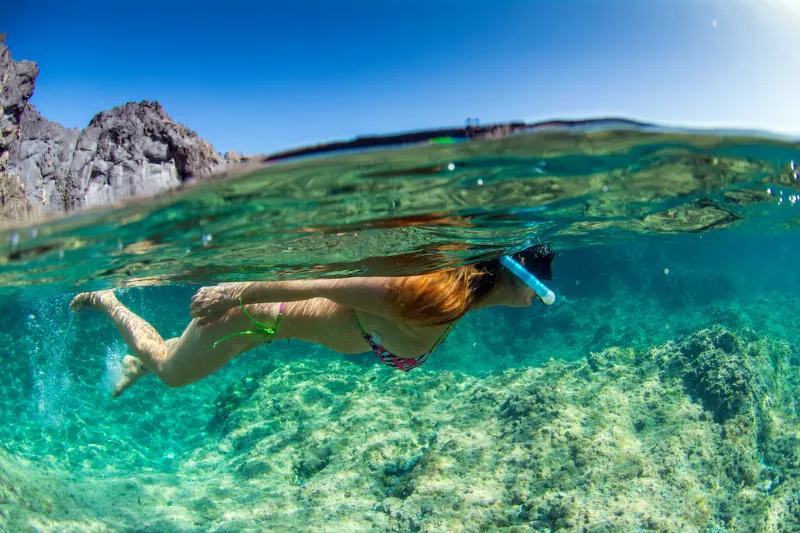 Snorkel en la playa de Papagayo en Lanzarote