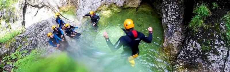 Barranquismo acuático en el barranco de La Manta en La Palma